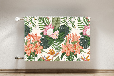 Magnetiskt radiatorskydd Blommor väggmålning