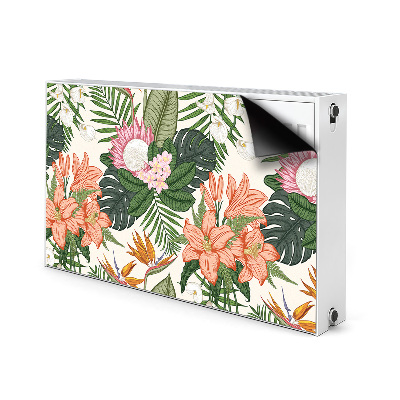 Magnetiskt radiatorskydd Blommor väggmålning