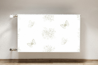 Magnetisk radiatorkåpa Fjärilar och blommor