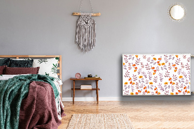 Magnetisk radiatorkåpa Målade blommor