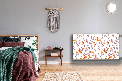 Magnetisk radiatorkåpa Målade blommor