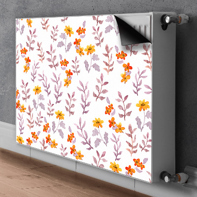 Magnetisk radiatorkåpa Målade blommor