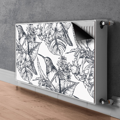 Magnetiskt radiatorskydd Ritade fåglar