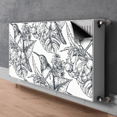Magnetiskt radiatorskydd Ritade fåglar
