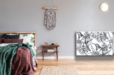 Magnetiskt radiatorskydd Ritade fåglar
