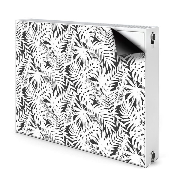 Magnetisk radiatorkåpa Svarta och vita blad