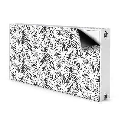 Magnetisk radiatorkåpa Svarta och vita blad