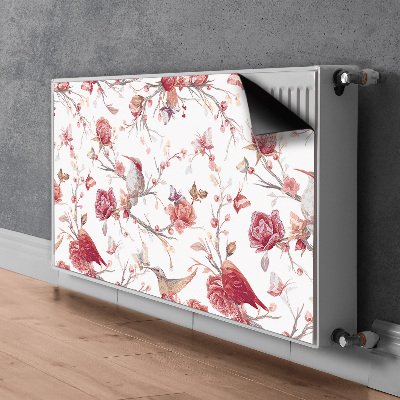Magnetisk radiatorkåpa Röda fåglar