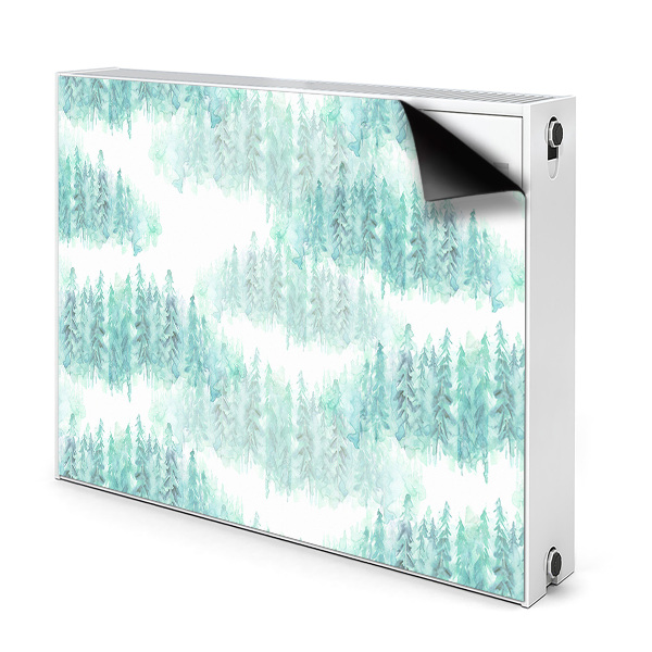 Magnetiskt radiatorskydd Målad skog