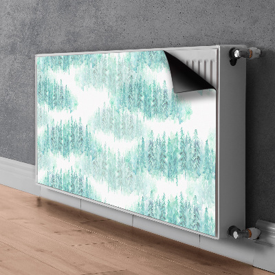 Magnetiskt radiatorskydd Målad skog