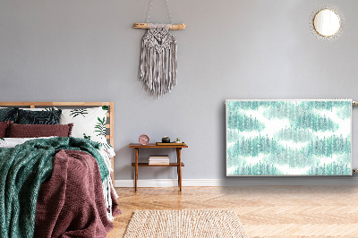 Magnetiskt radiatorskydd Målad skog