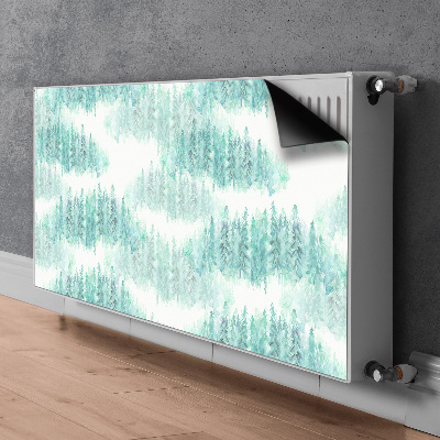 Magnetiskt radiatorskydd Målad skog