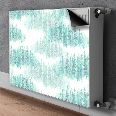 Magnetiskt radiatorskydd Målad skog