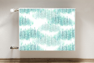 Magnetiskt radiatorskydd Målad skog
