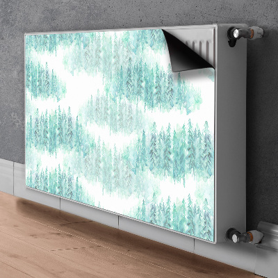 Magnetiskt radiatorskydd Målad skog