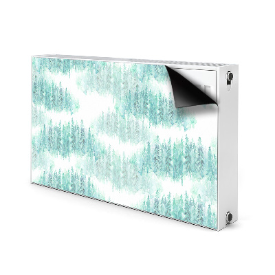 Magnetiskt radiatorskydd Målad skog