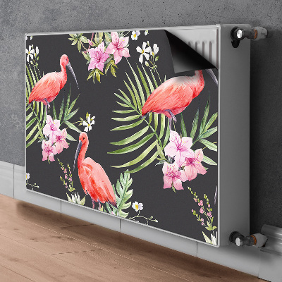 Magnetisk radiatorkåpa Svart flamingo