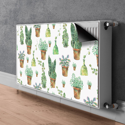 Magnetiskt radiatorskydd Målade kaktusar