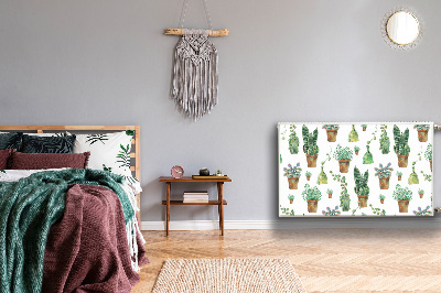 Magnetiskt radiatorskydd Målade kaktusar