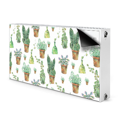 Magnetiskt radiatorskydd Målade kaktusar