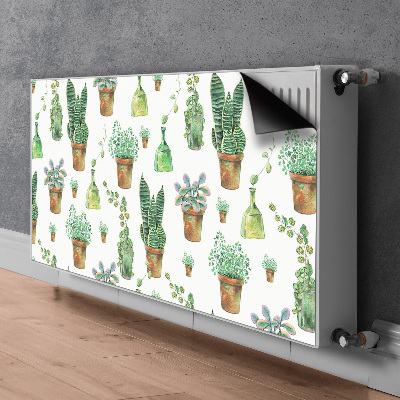 Magnetiskt radiatorskydd Målade kaktusar