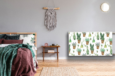 Magnetiskt radiatorskydd Målade kaktusar