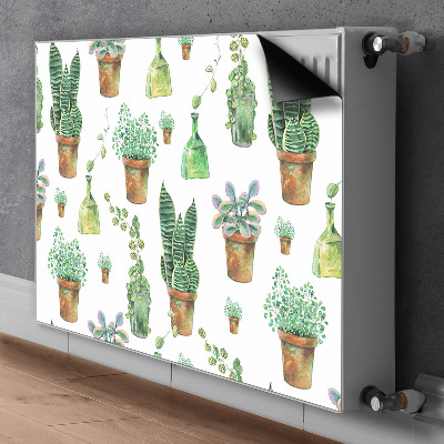 Magnetiskt radiatorskydd Målade kaktusar