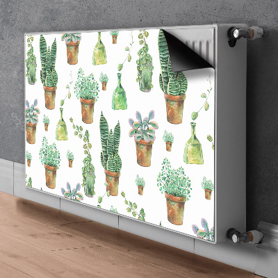 Magnetiskt radiatorskydd Målade kaktusar