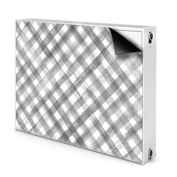 Magnetisk radiatorkåpa Grå pläd