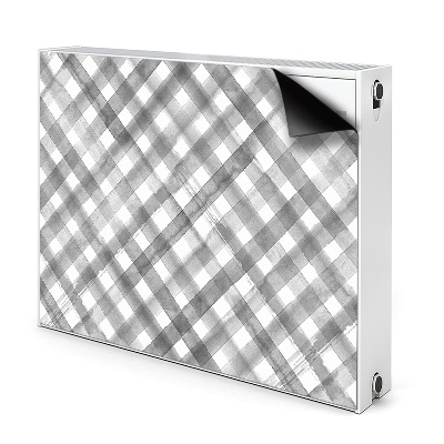 Magnetisk radiatorkåpa Grå pläd