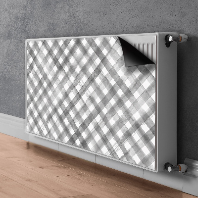 Magnetisk radiatorkåpa Grå pläd