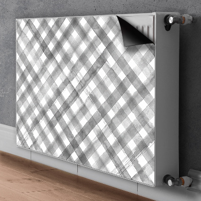 Magnetisk radiatorkåpa Grå pläd