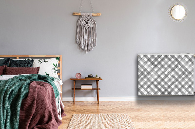 Magnetisk radiatorkåpa Grå pläd