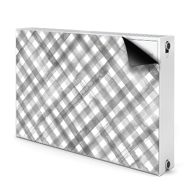 Magnetisk radiatorkåpa Grå pläd