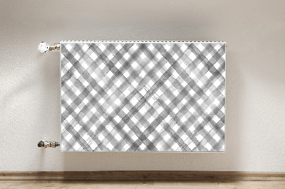 Magnetisk radiatorkåpa Grå pläd