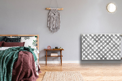 Magnetisk radiatorkåpa Grå pläd