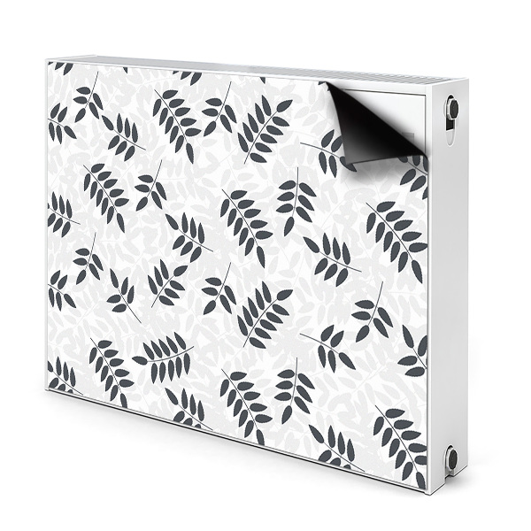 Magnetisk radiatorkåpa Svarta och gråa blad