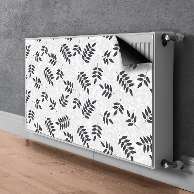 Magnetisk radiatorkåpa Svarta och gråa blad