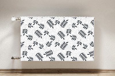 Magnetisk radiatorkåpa Svarta och gråa blad