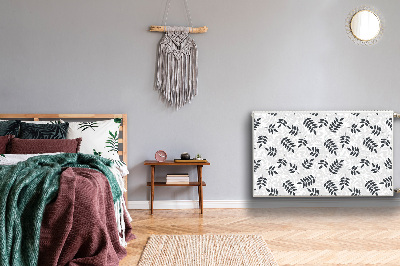 Magnetisk radiatorkåpa Svarta och gråa blad