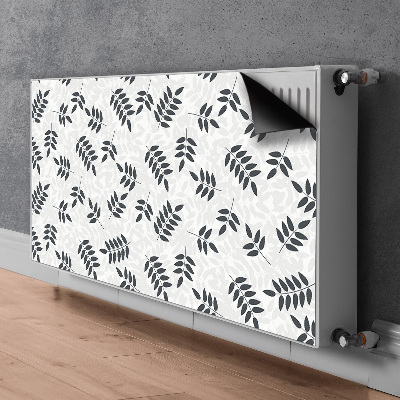 Magnetisk radiatorkåpa Svarta och gråa blad