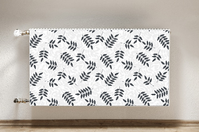Magnetisk radiatorkåpa Svarta och gråa blad