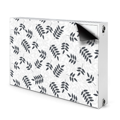 Magnetisk radiatorkåpa Svarta och gråa blad