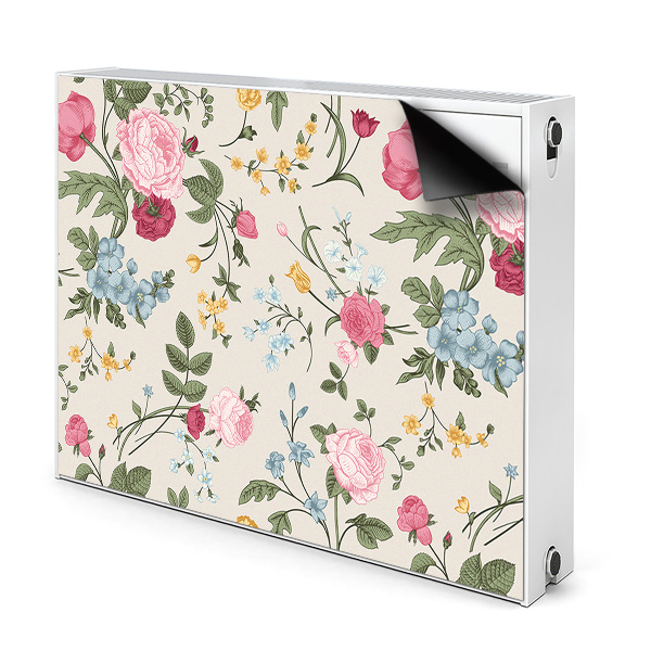 Magnetiskt radiatorskydd Färgglada blommor