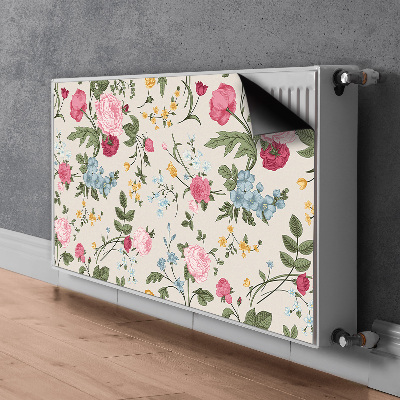 Magnetiskt radiatorskydd Färgglada blommor