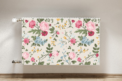 Magnetiskt radiatorskydd Färgglada blommor