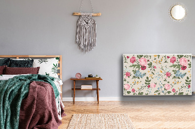 Magnetiskt radiatorskydd Färgglada blommor