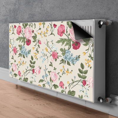 Magnetiskt radiatorskydd Färgglada blommor