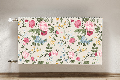 Magnetiskt radiatorskydd Färgglada blommor