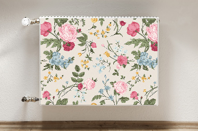 Magnetiskt radiatorskydd Färgglada blommor